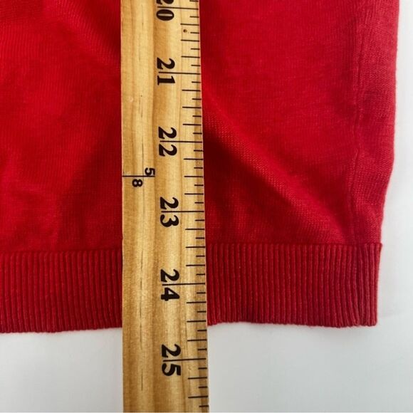Boden Silk Linen Cardigan Ruffle Coral Red Size US 12 - Picture 8 of 8